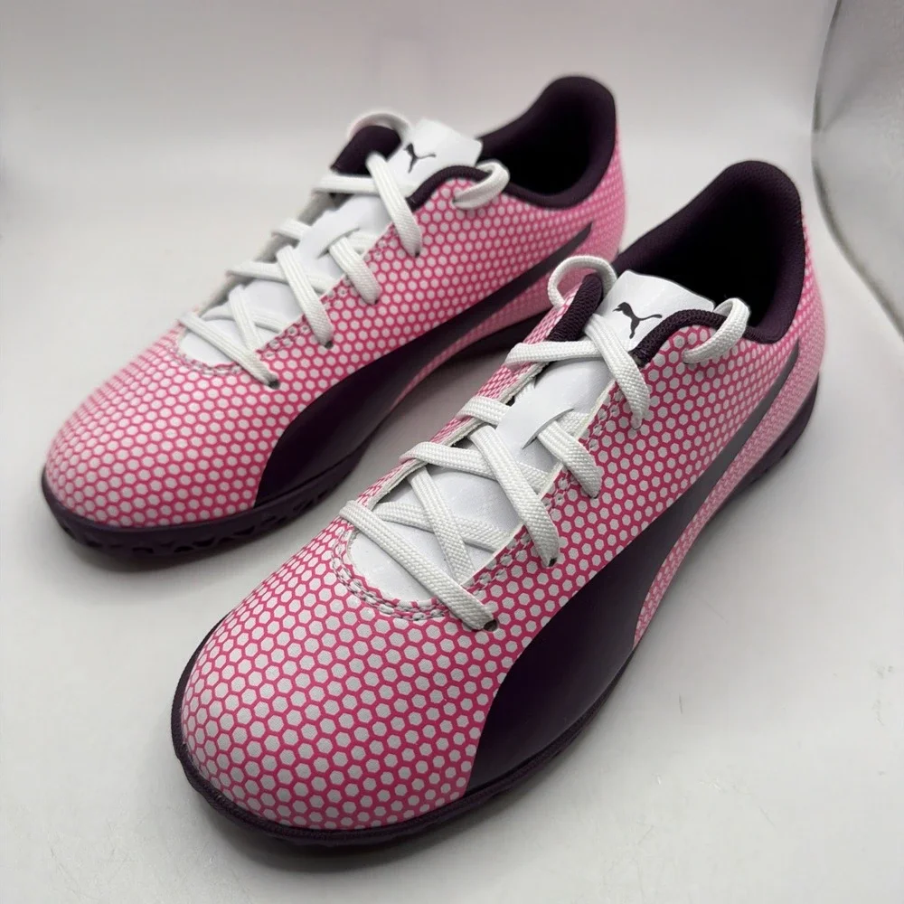 Puma Spirit FG Jr 104493 09 Soccer Cleat, Big Kid's Size 5C,‎ Pink NEW